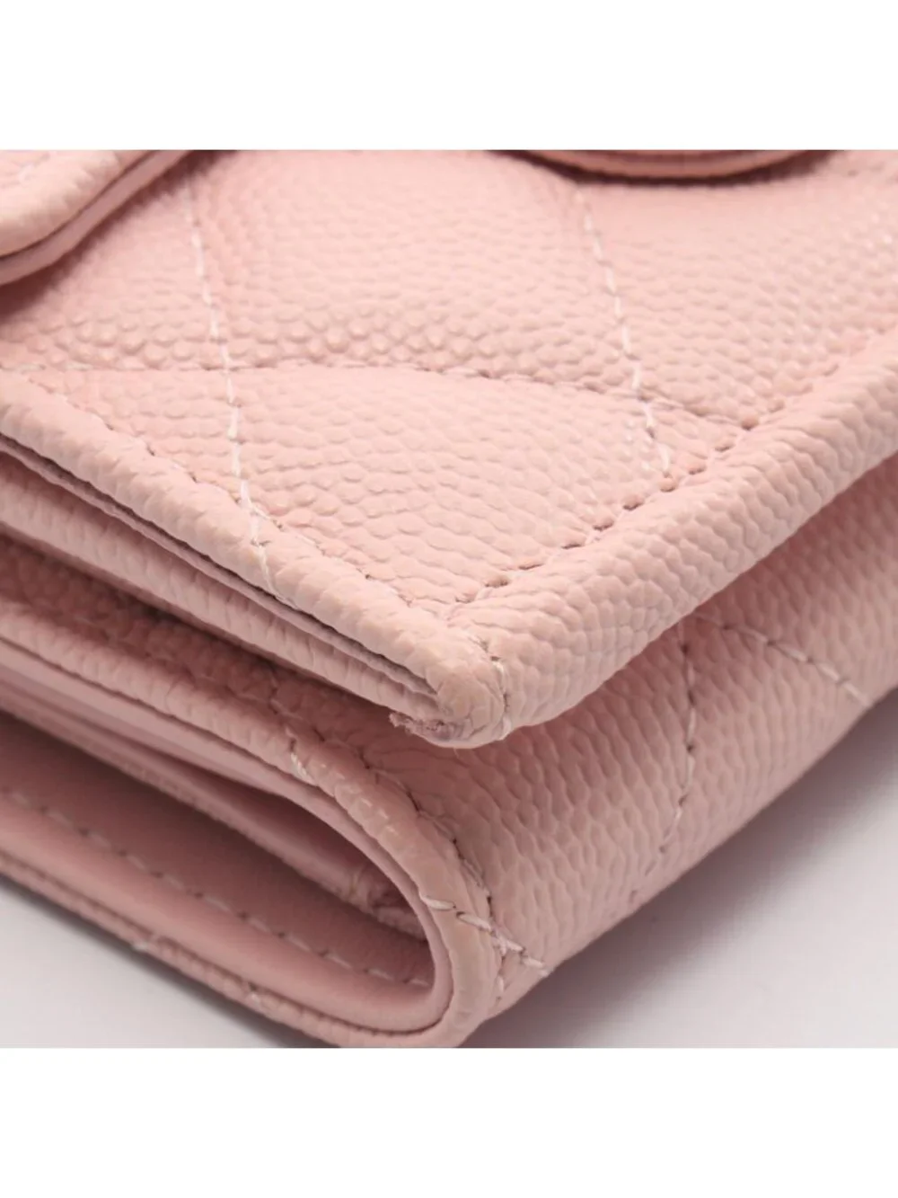Chanel Trifold Wallet Classic Small Flap Quilted Light Pink Caviar Leather
